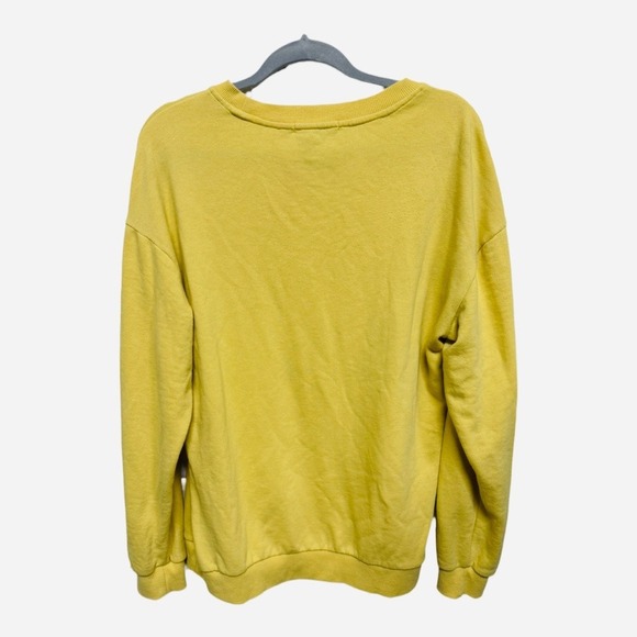 Forever 21 Yellow Honey Embroidered Sweatshirt Oversized Size Medium Basics - Picture 4 of 6